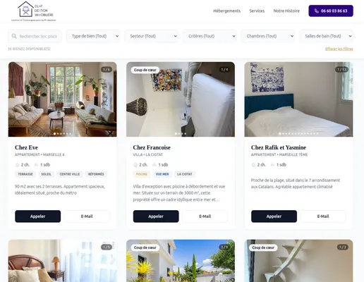 Site vitrine Clap Gestion Immobilière créé par GT Solutions