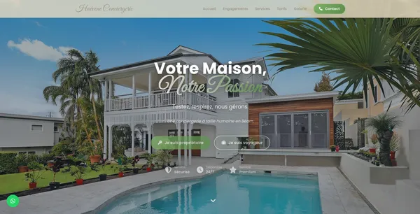 Site vitrine Haevene Conciergerie créé par GT Solutions