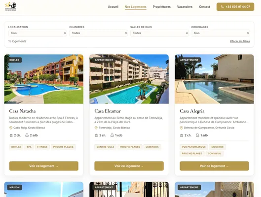 Site SL Conciergerie réalisé par GT Solutions